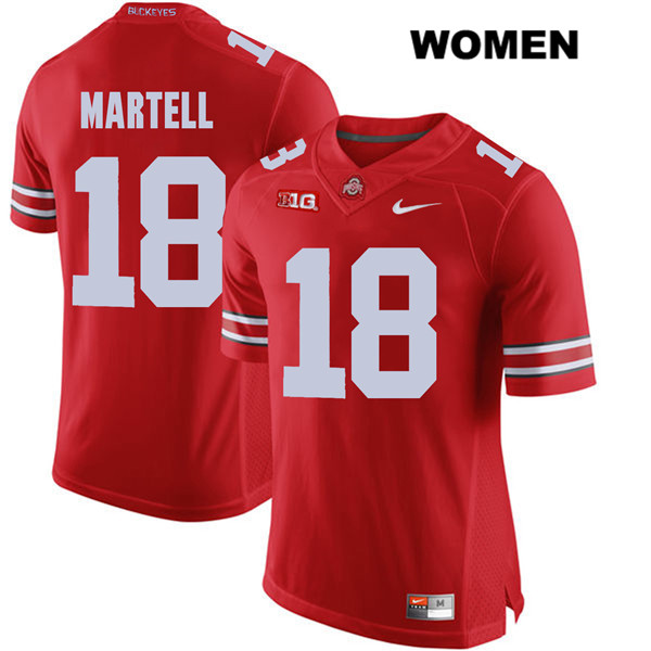 Ohio State Buckeyes Women's Tate Martell #18 Red Authentic Nike College NCAA Stitched Football Jersey NR19P12VB
